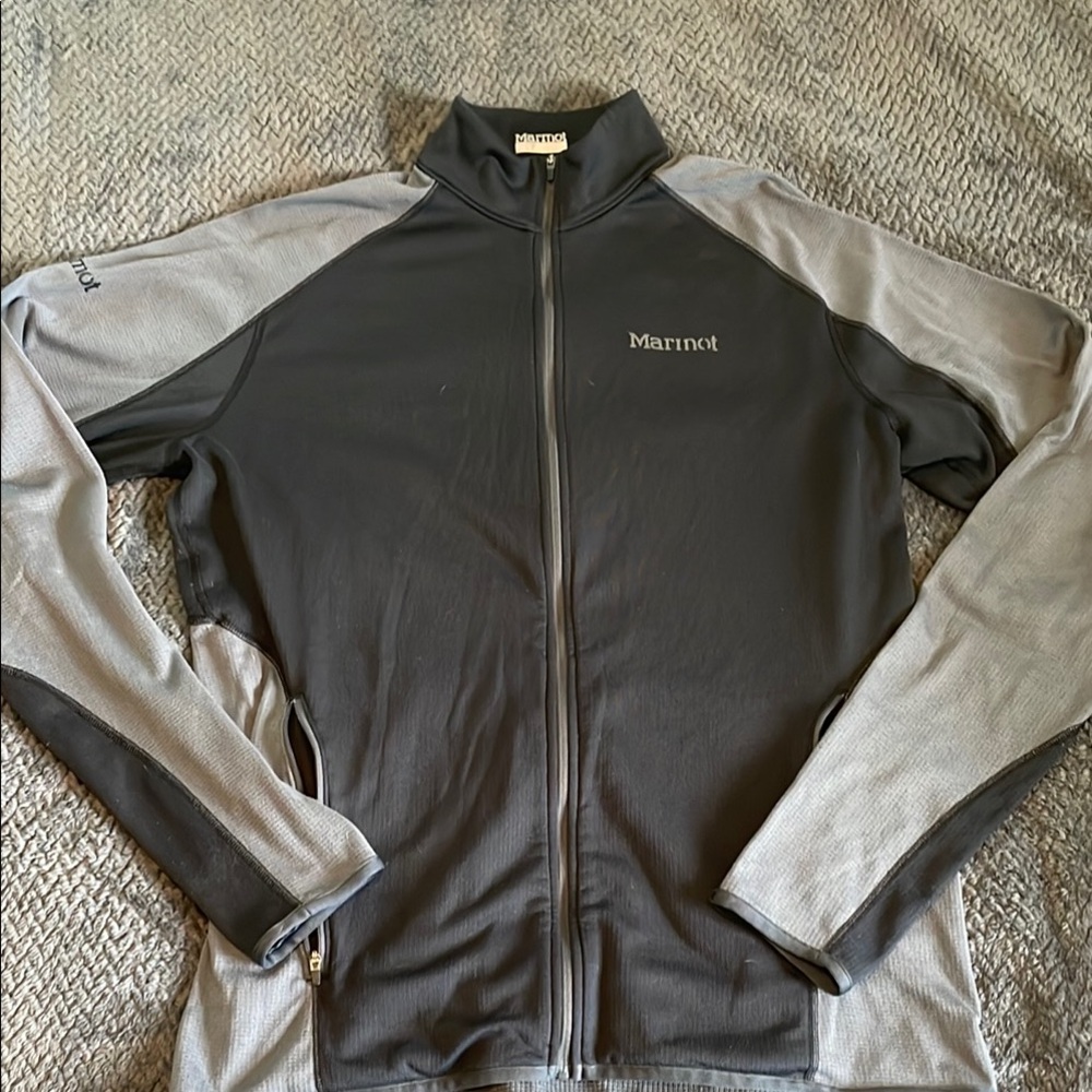 Marmot Zip Down Gray and Black